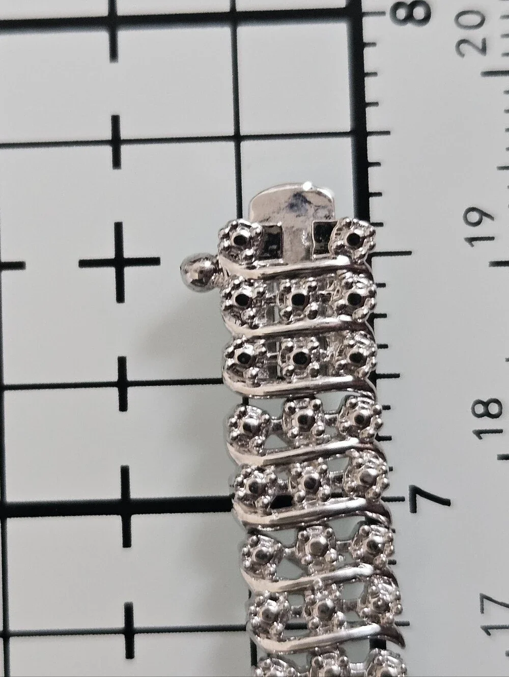 925 S Pattern Diamond Tennis Bracelet 1.00ct t.w. Sterling Silver 7.5